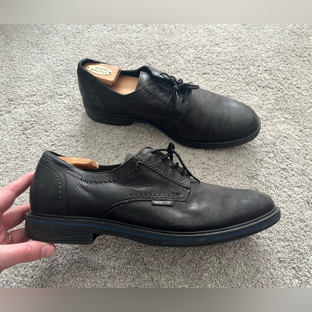 Memphisto Air-Jet Shock Absorber Oxford Shoes Men’s Size 12 US Black Derby
